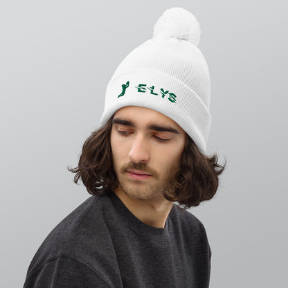 Bonnet à pompon ELYS logo Vert Foncé