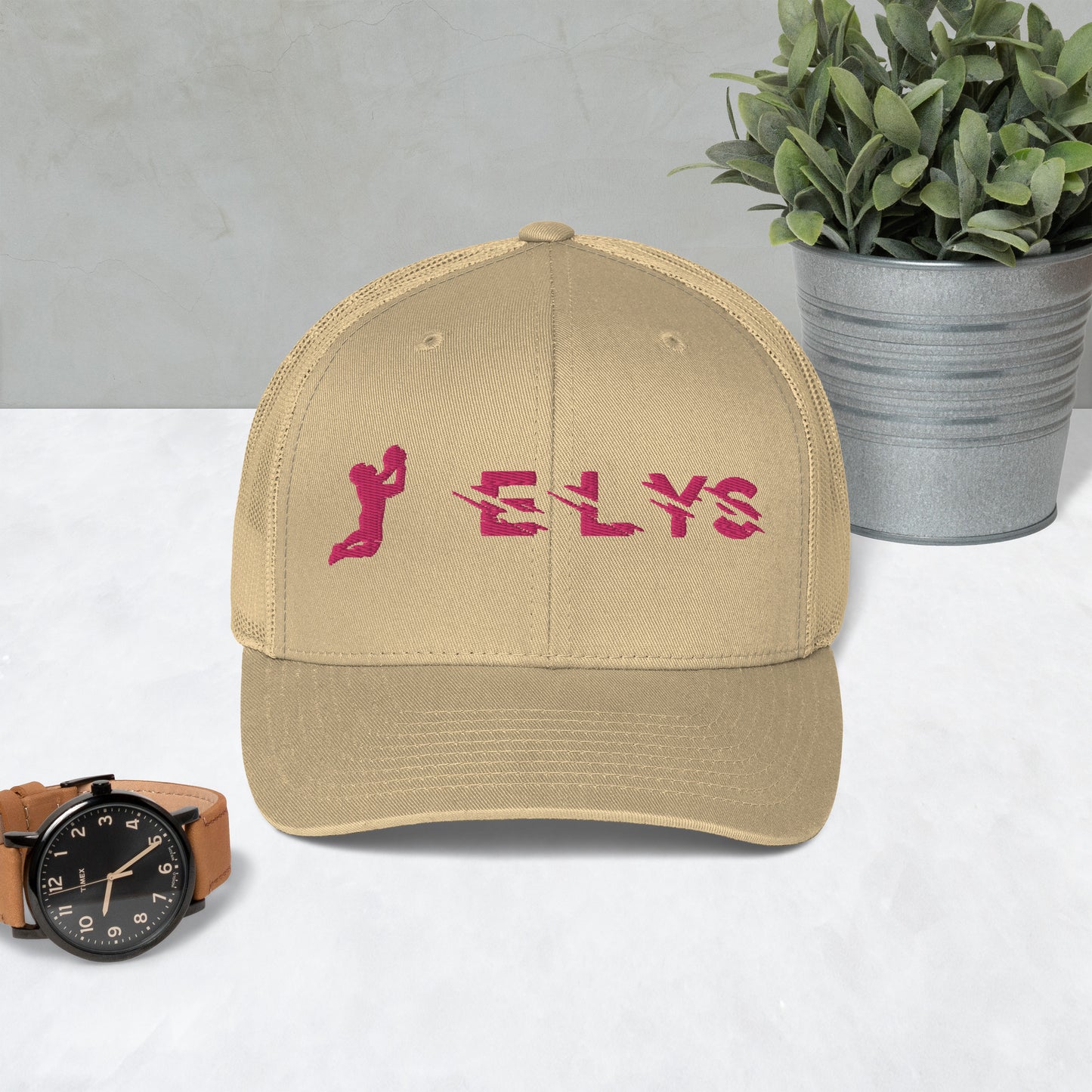 Casquette ELYS logo Rose