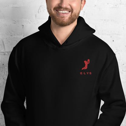 Sweat à capuche ELYS Homme logo Rouge