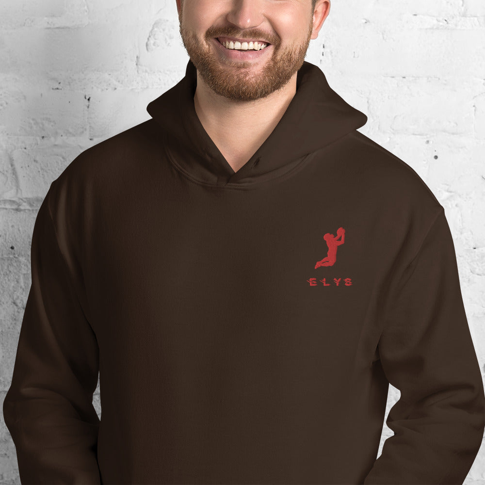 Sweat à capuche ELYS Homme logo Rouge