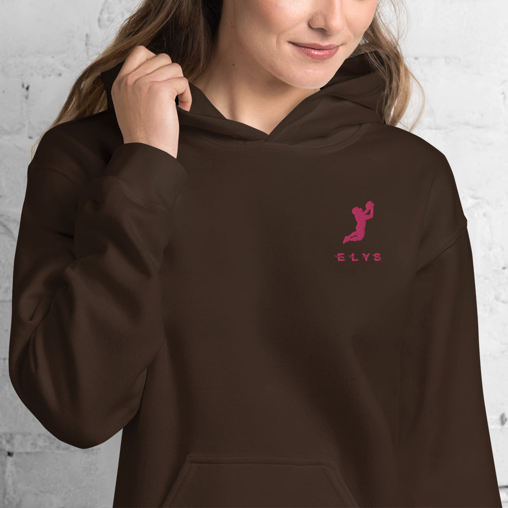 Sweat à capuche ELYS Femme logo Rose