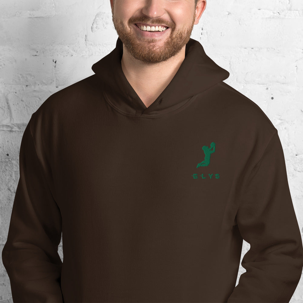 Sweat à capuche ELYS Homme logo Vert Foncé