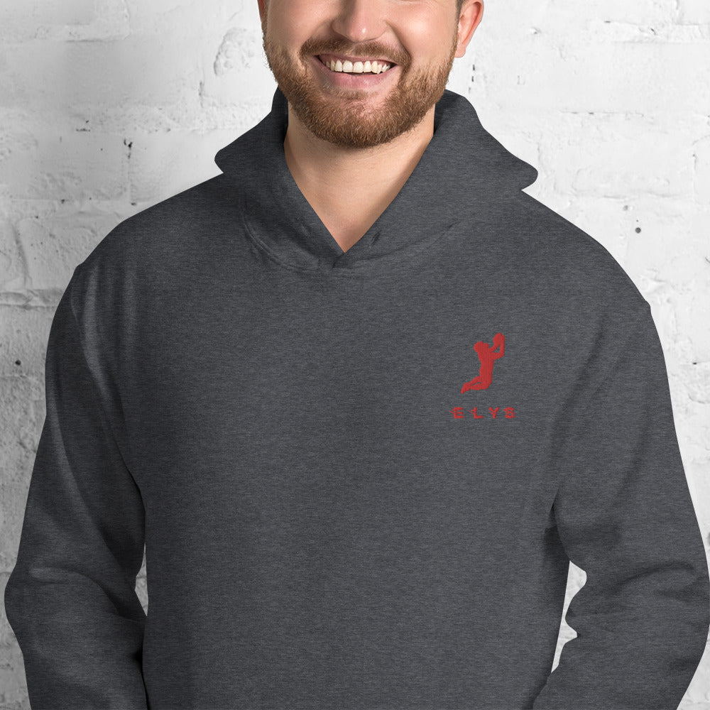 Sweat à capuche ELYS Homme logo Rouge