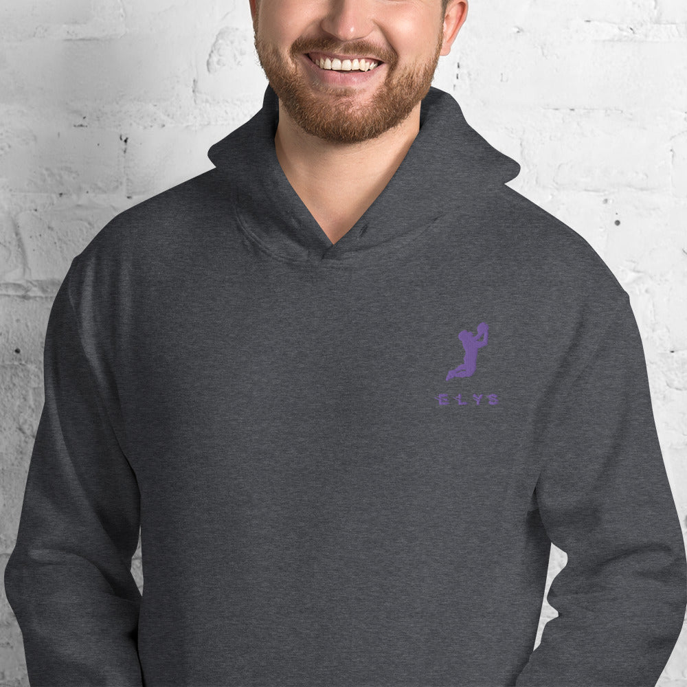 Sweat à capuche ELYS Homme logo Violet