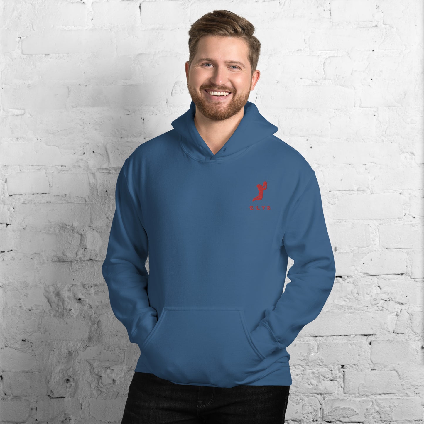 Sweat à capuche ELYS Homme logo Rouge