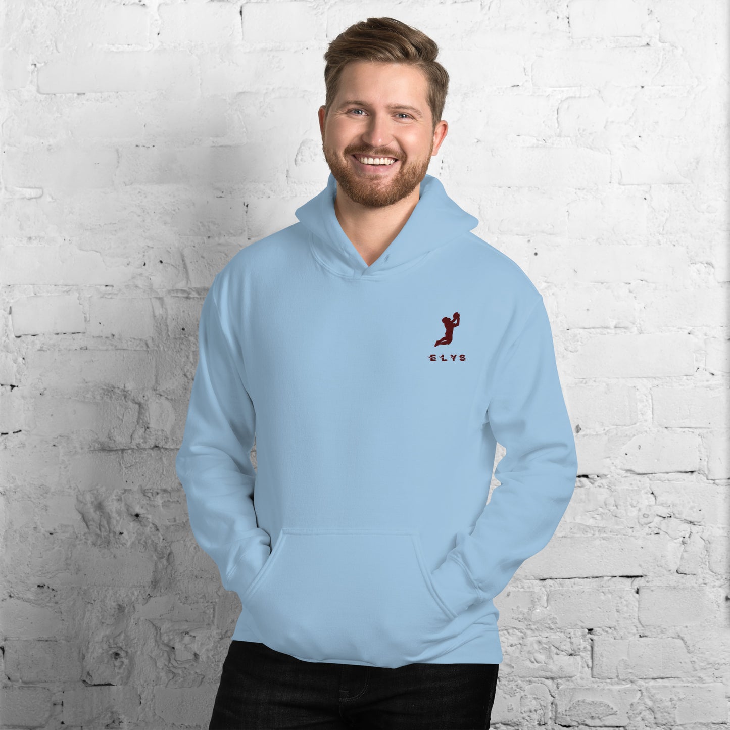 Sweat à capuche ELYS Homme logo Bordeaux