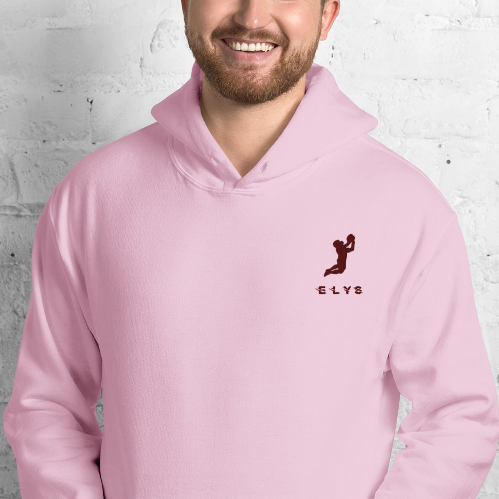 Sweat à capuche ELYS Homme logo Bordeaux