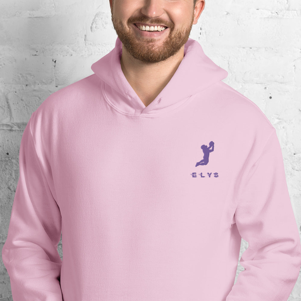 Sweat à capuche ELYS Homme logo Violet