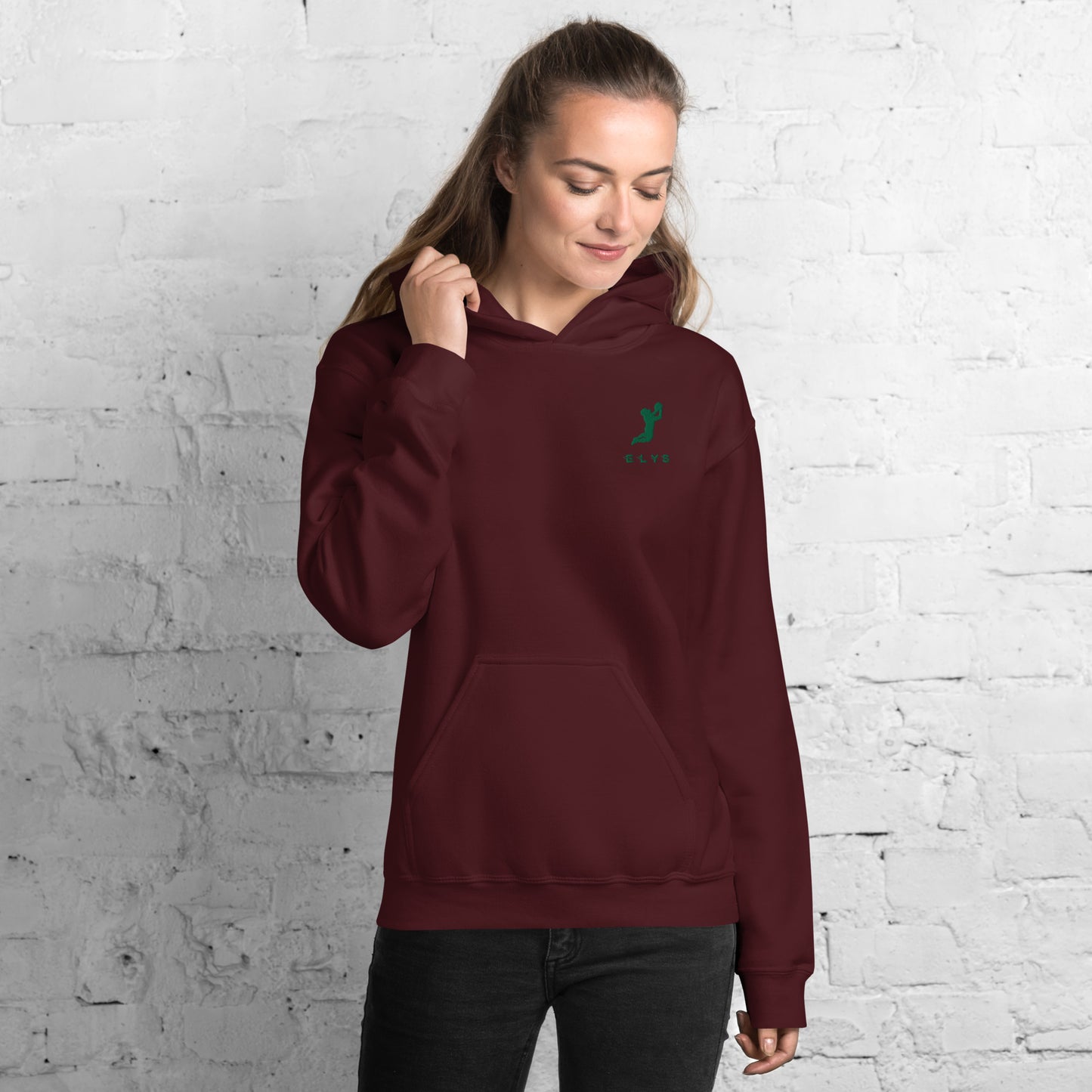 Sweat à capuche ELYS Femme logo Vert Foncé