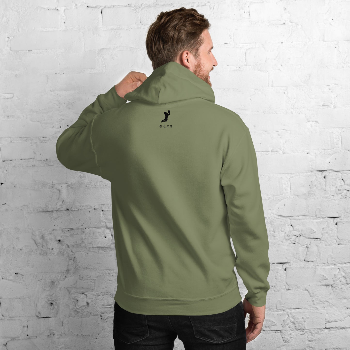 Sweat à capuche ELYS Homme logo Vert Foncé