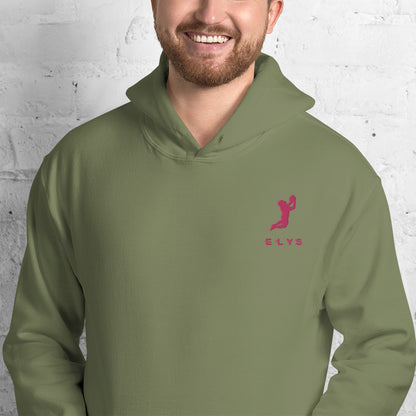 Sweat à capuche ELYS Homme logo Rose