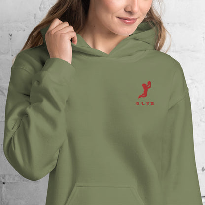 Sweat à capuche ELYS Femme logo Rouge