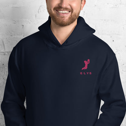 Sweat à capuche ELYS Homme logo Rose