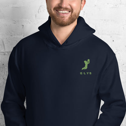 Sweat à capuche ELYS Homme logo Vert Clair