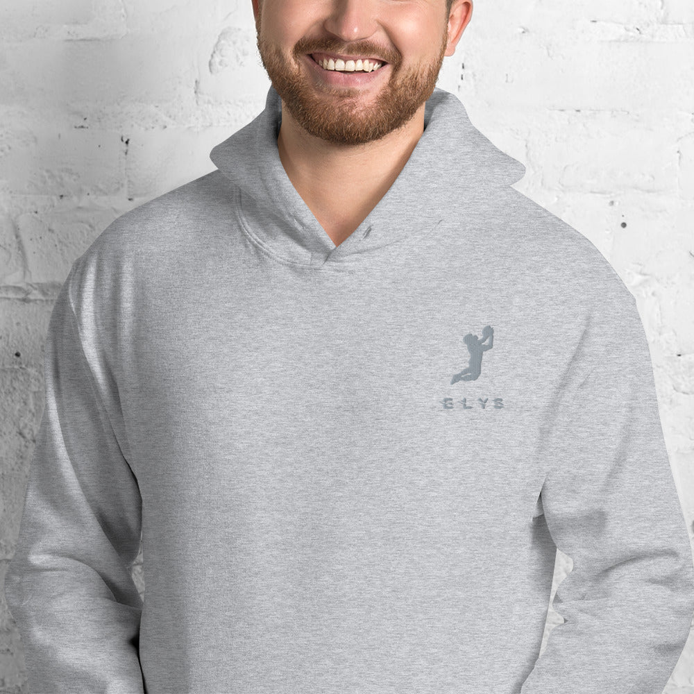 Sweat à capuche ELYS Homme logo Argenté