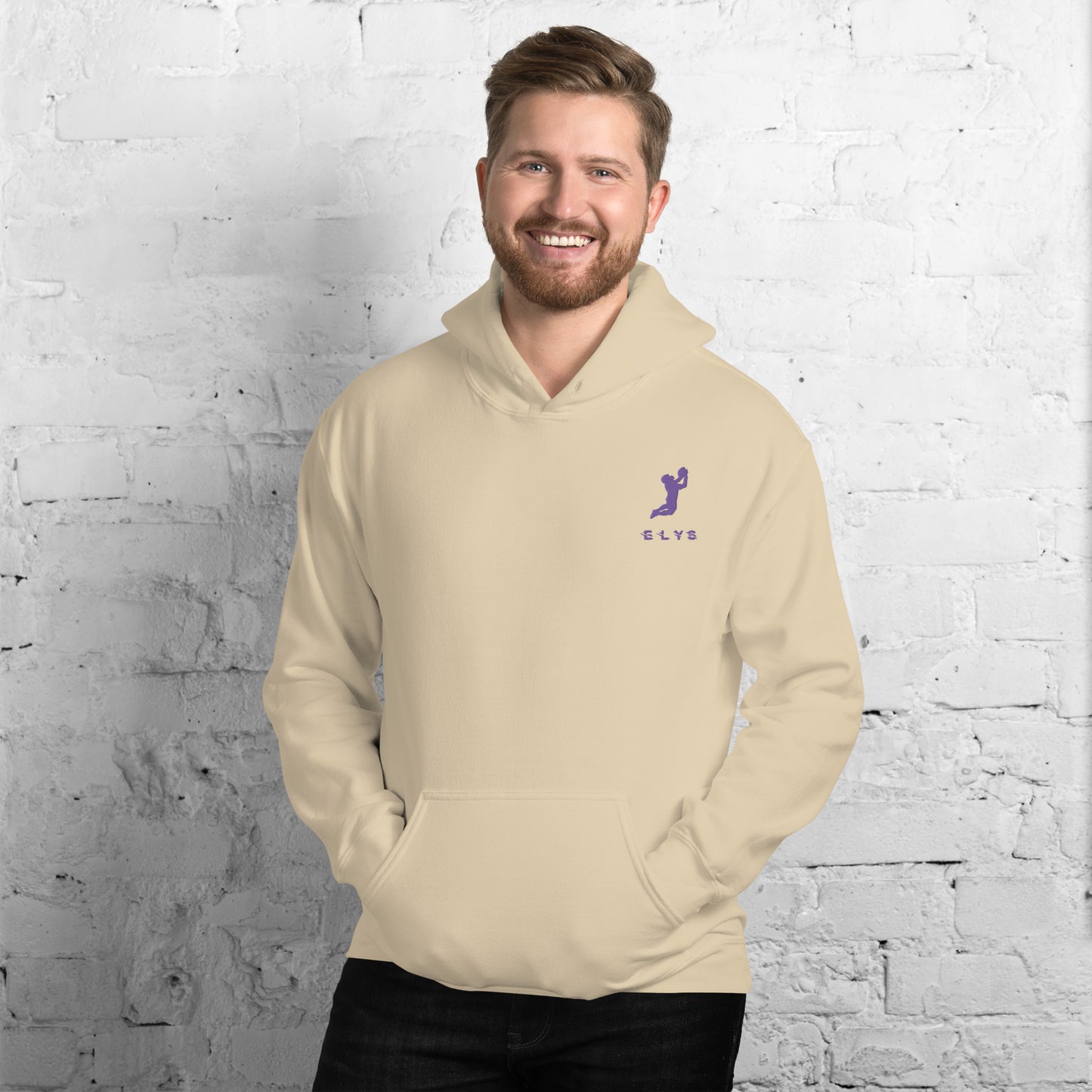 Sweat à capuche ELYS Homme logo Violet