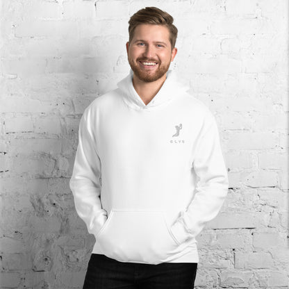 Sweat à capuche ELYS Homme logo Blanc