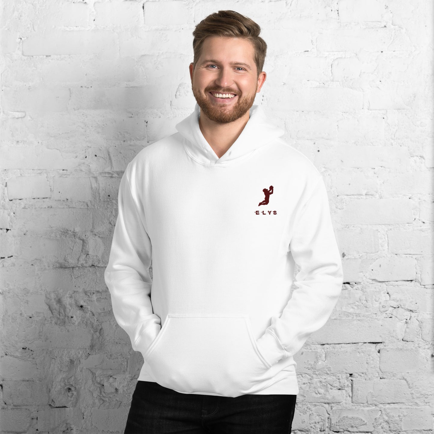 Sweat à capuche ELYS Homme logo Bordeaux