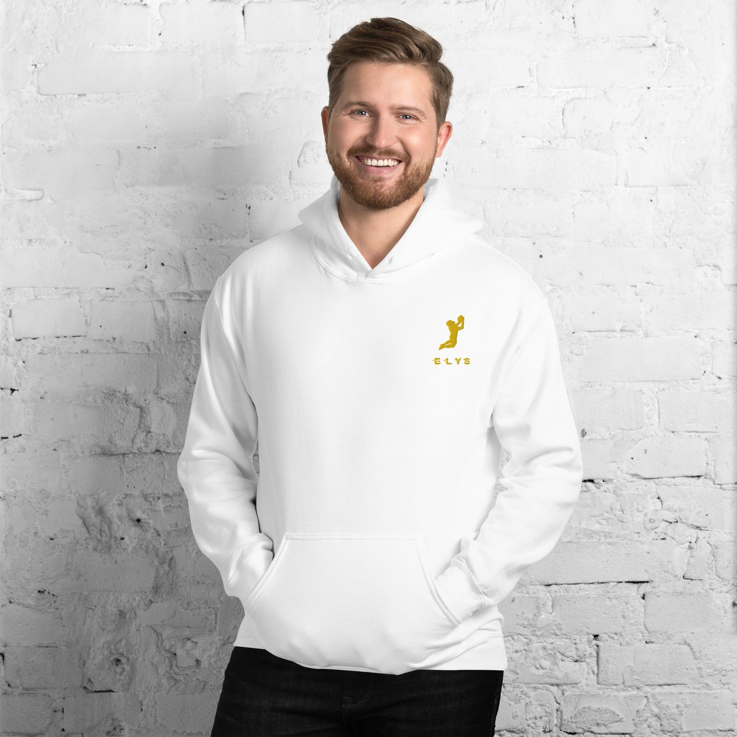 Sweat à capuche ELYS Homme logo Jaune