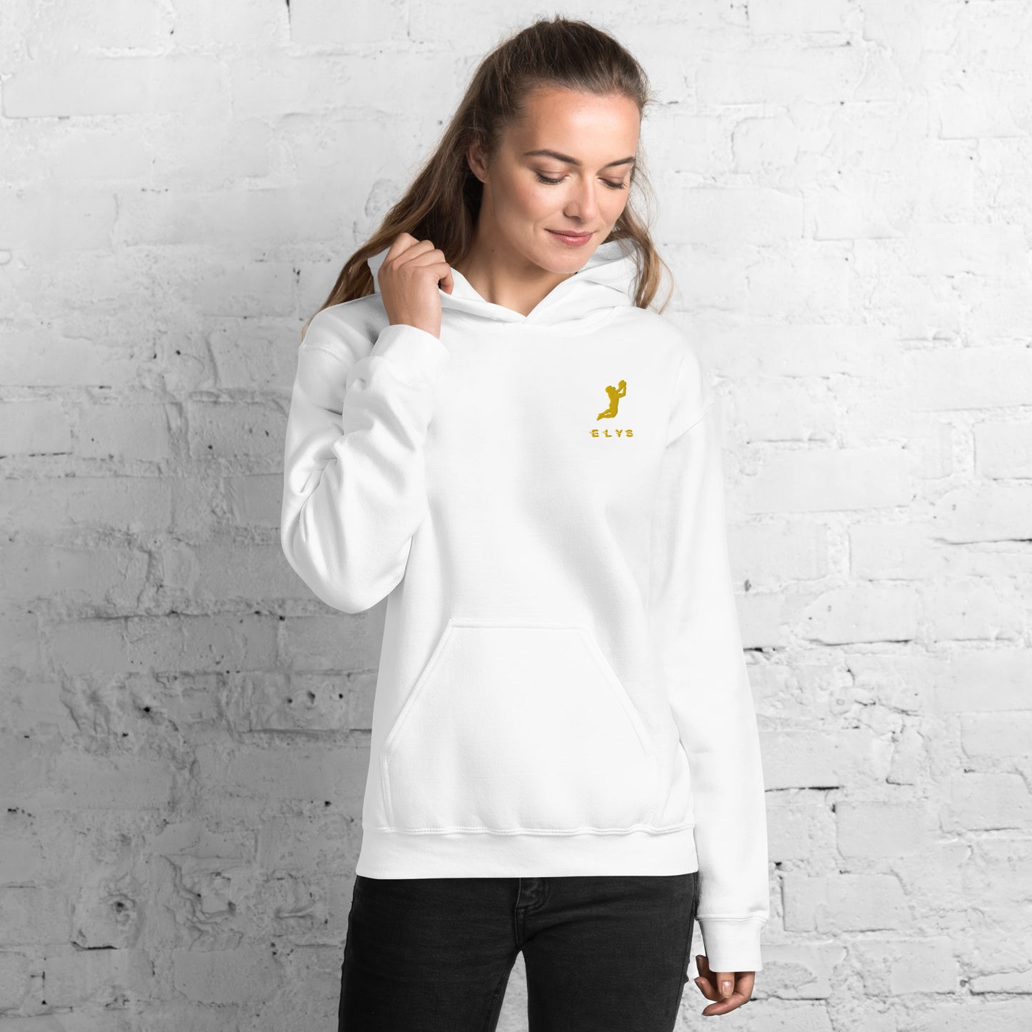 Sweat à capuche ELYS Femme logo Jaune