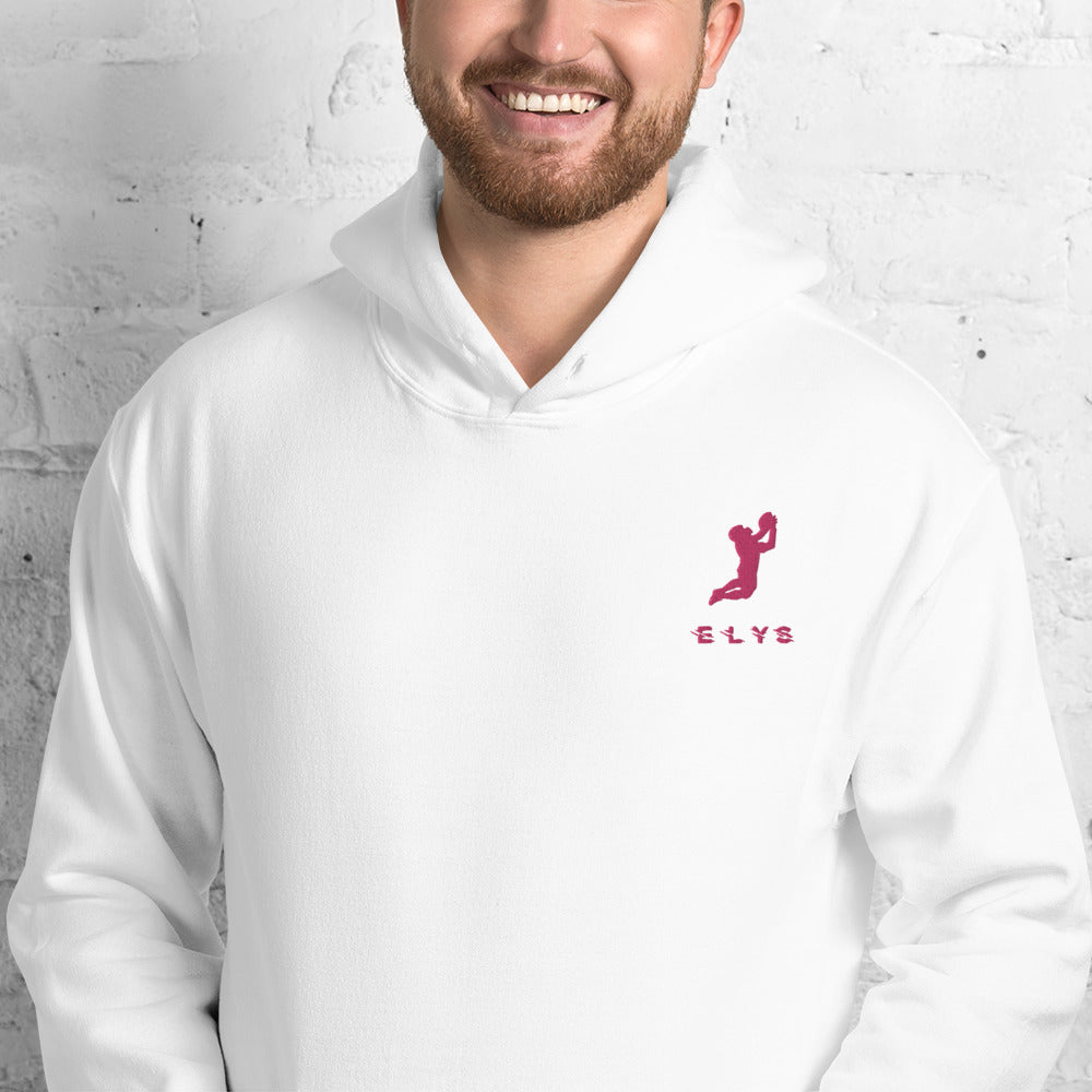 Sweat à capuche ELYS Homme logo Rose