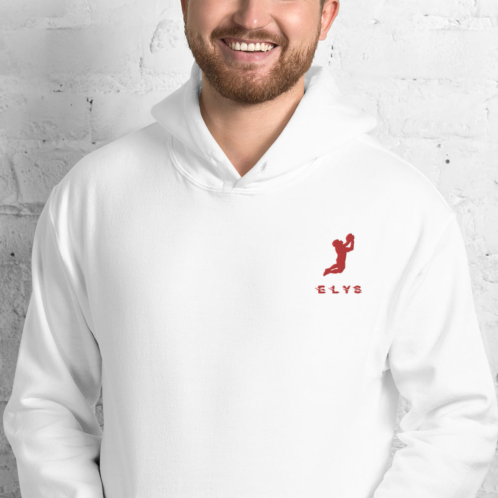 Sweat à capuche ELYS Homme logo Rouge