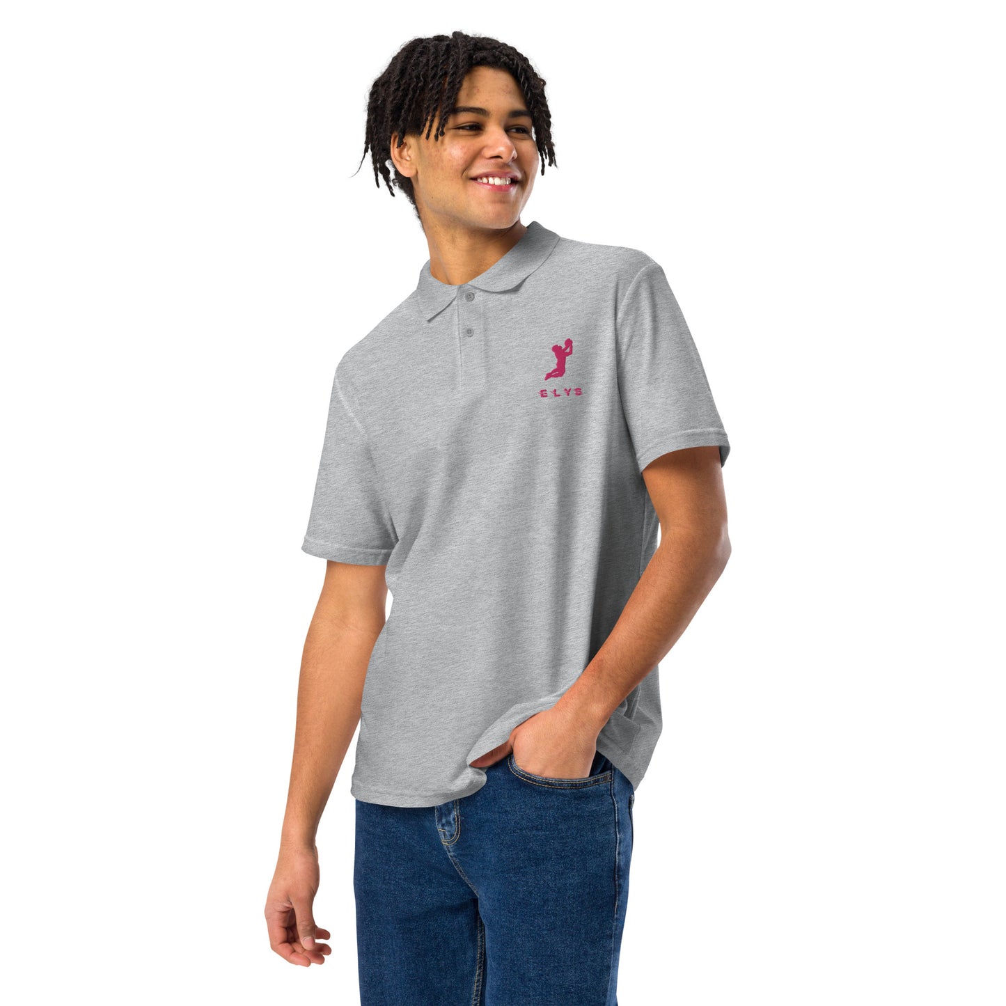 Polo ELYS Homme logo Rose