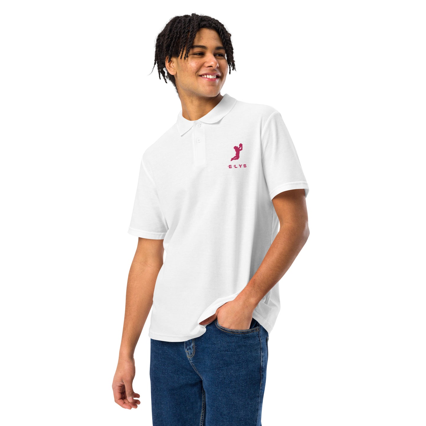 Polo ELYS Homme logo Rose