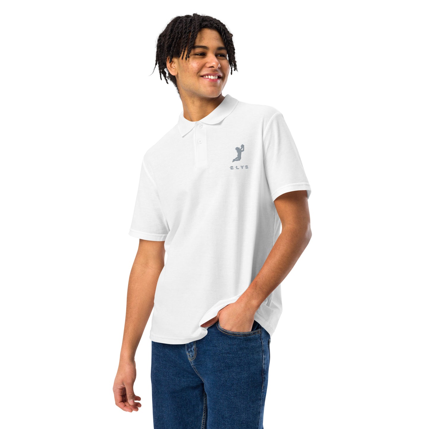 Polo ELYS Homme logo Argenté