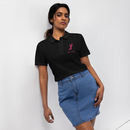 Polo ELYS Femme logo Rose