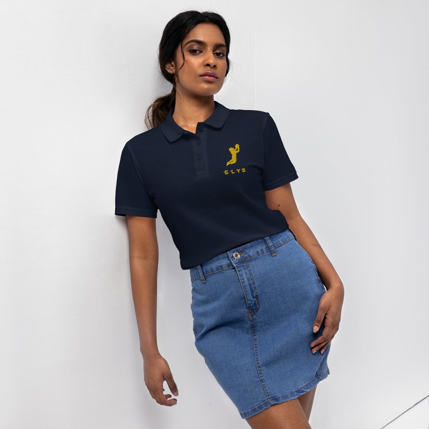 Polo ELYS Femme logo Jaune