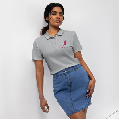 Polo ELYS Femme logo Rose